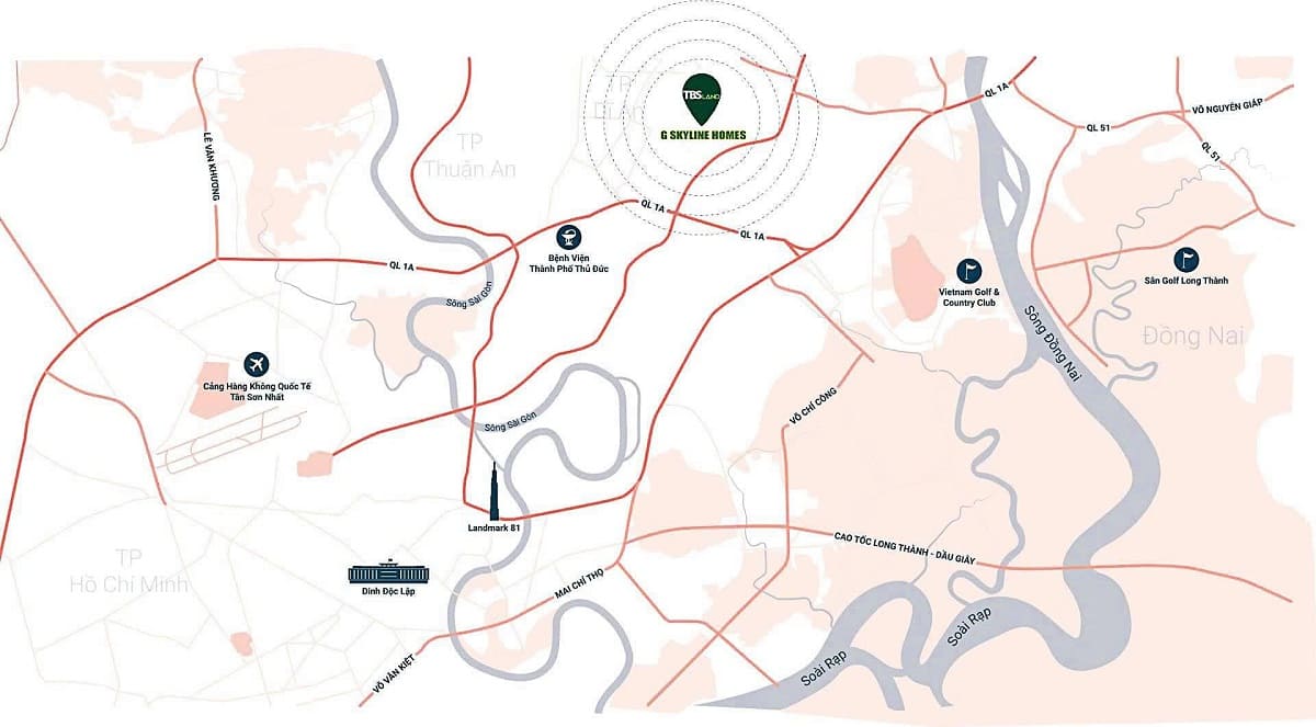 Vị trí dự án Green Skyline TBS Land